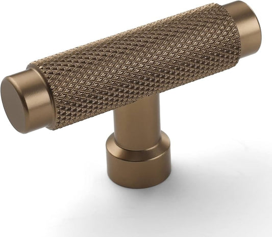 Asidrama 10 Pack Champagne Bronze Kitchen Cabinet Knobs, Knurled Cabinet Knobs