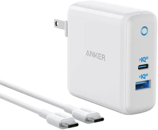 Anker PowerPort Atom III 60W USB-C Laptop/Phone Charger & 6Ft USB-C Cable White