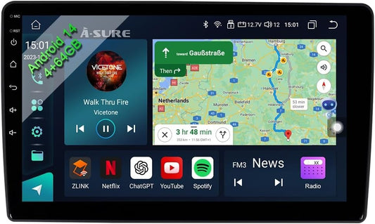 ASURE 10.1 inch 8core 4+64 GB Car Stereo Radio for Grand Cherokee 2005-2010