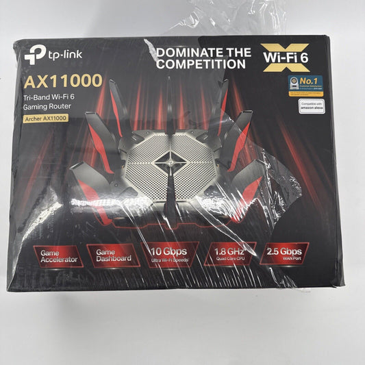 TP-LINK Archer AX11000 Tri-Band Wi-Fi 6 Gaming Router - Black/Red