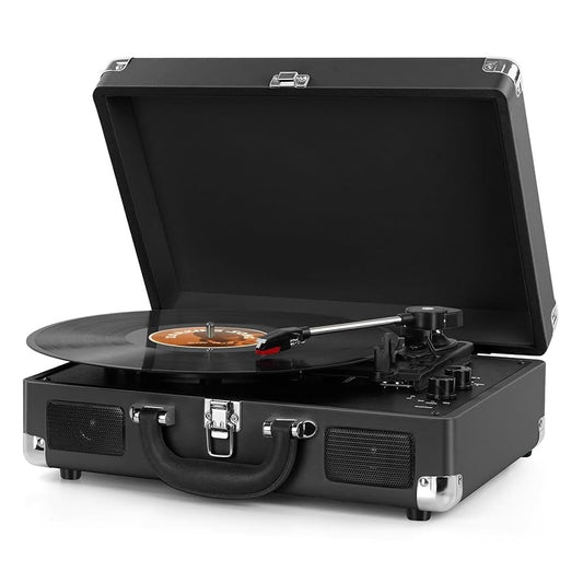 Vinyl Record Player Wireless Turntable Bluetooth 3-Speed Portable Vintage