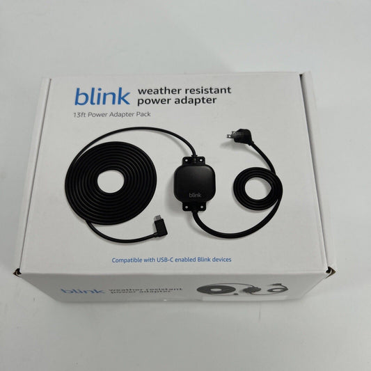 Weather Resistant 13ft Power Adapter for Blink Mini 2 & Outdoor 4, No Hardware