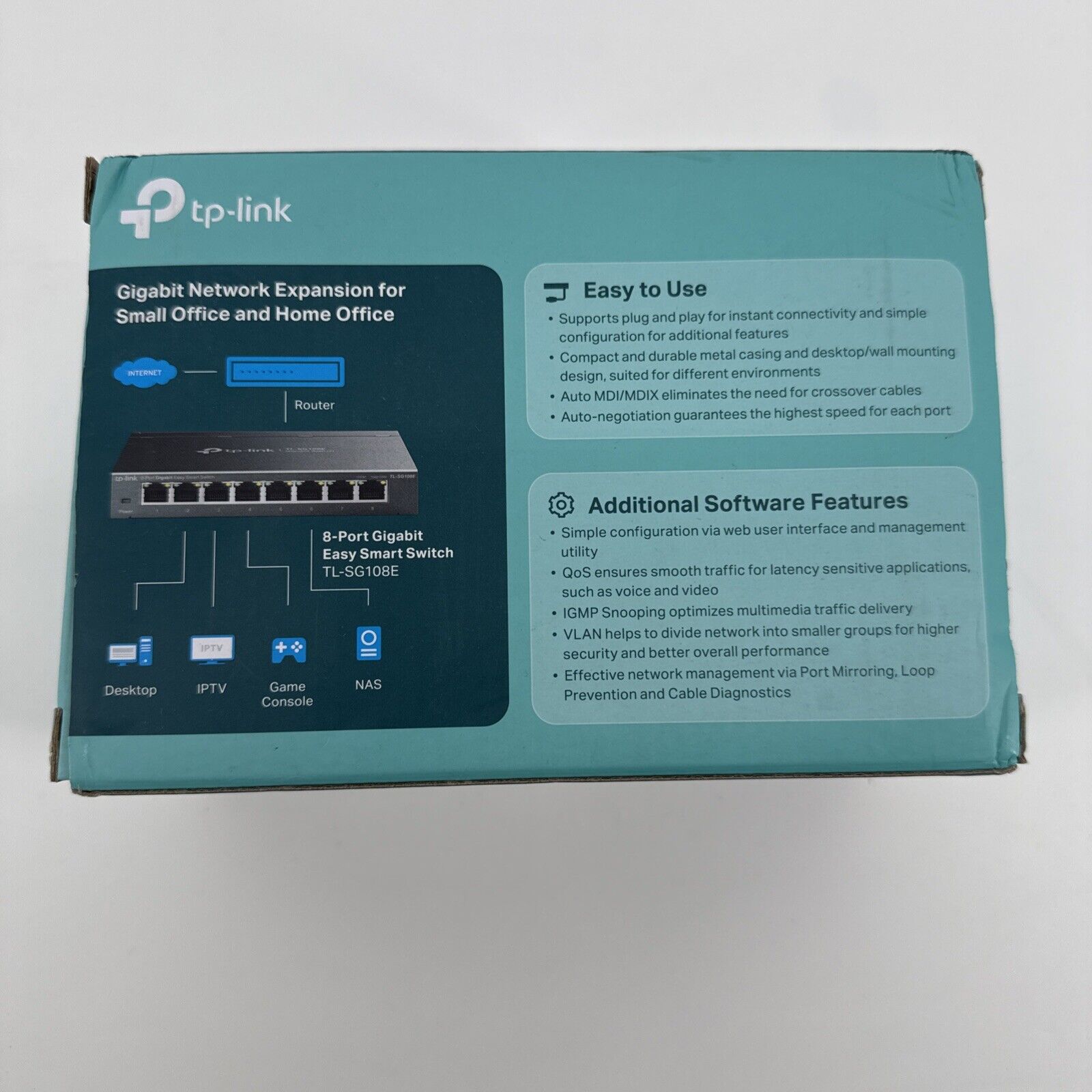 TP-LINK TL-SG108E 8 Ports Unmanaged Gigabit Ethernet Easy Smart Switch