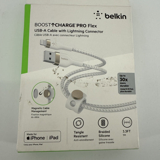 Belkin BoostCharge Pro Flex Braided USB Type A to iPhone Cable (1M/3.3FT)