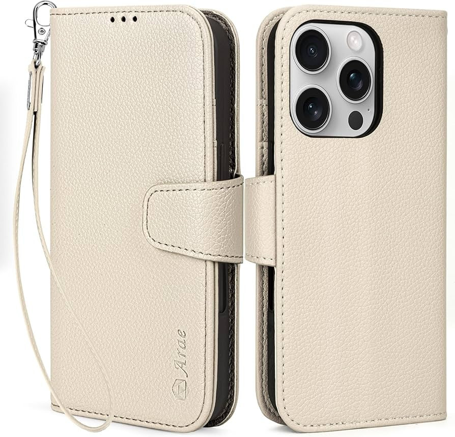 Arae Compatible with iPhone 16 Pro Max Case Wallet with Card Holder