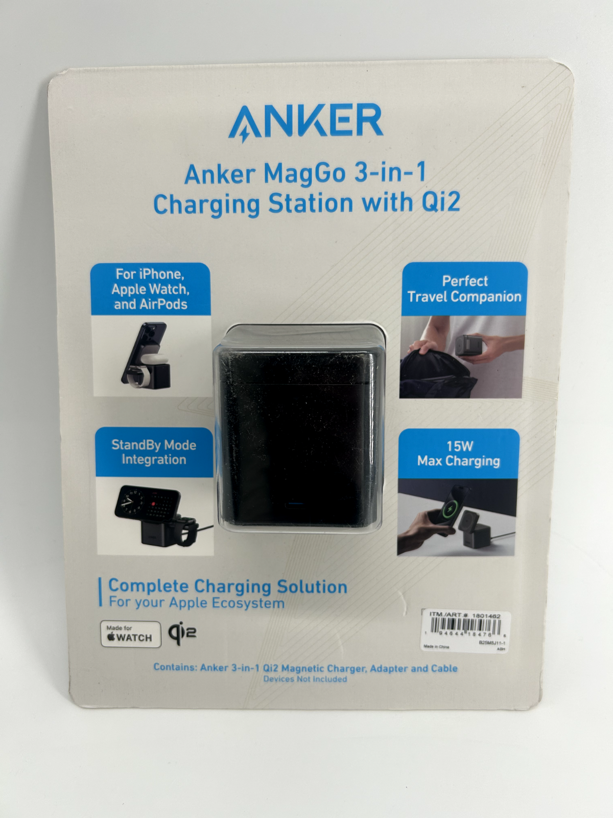 Anker MagGo 3-in-1 Cube Charging Station With Qi2 For iPhone Airpod Apple Watch