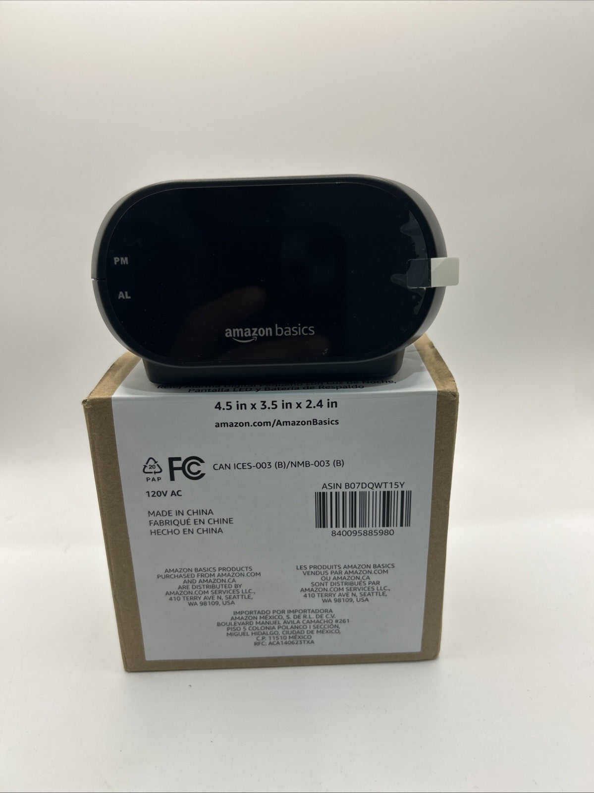 3 Pack Amazon Basics Small Digital Alarm Clock With LED Display Nightlight Black