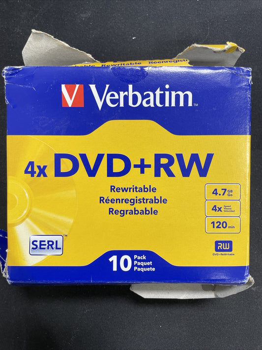 Verbatim 40 CD DVD+RW 4.7GB 4X - 10pk Jewel Case (94839)