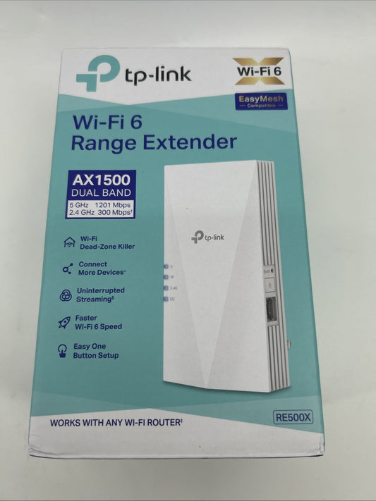 TP-Link RE500X AX1500 OneMesh Wireless Dual Band Wi-Fi 6 Range Extender Booster