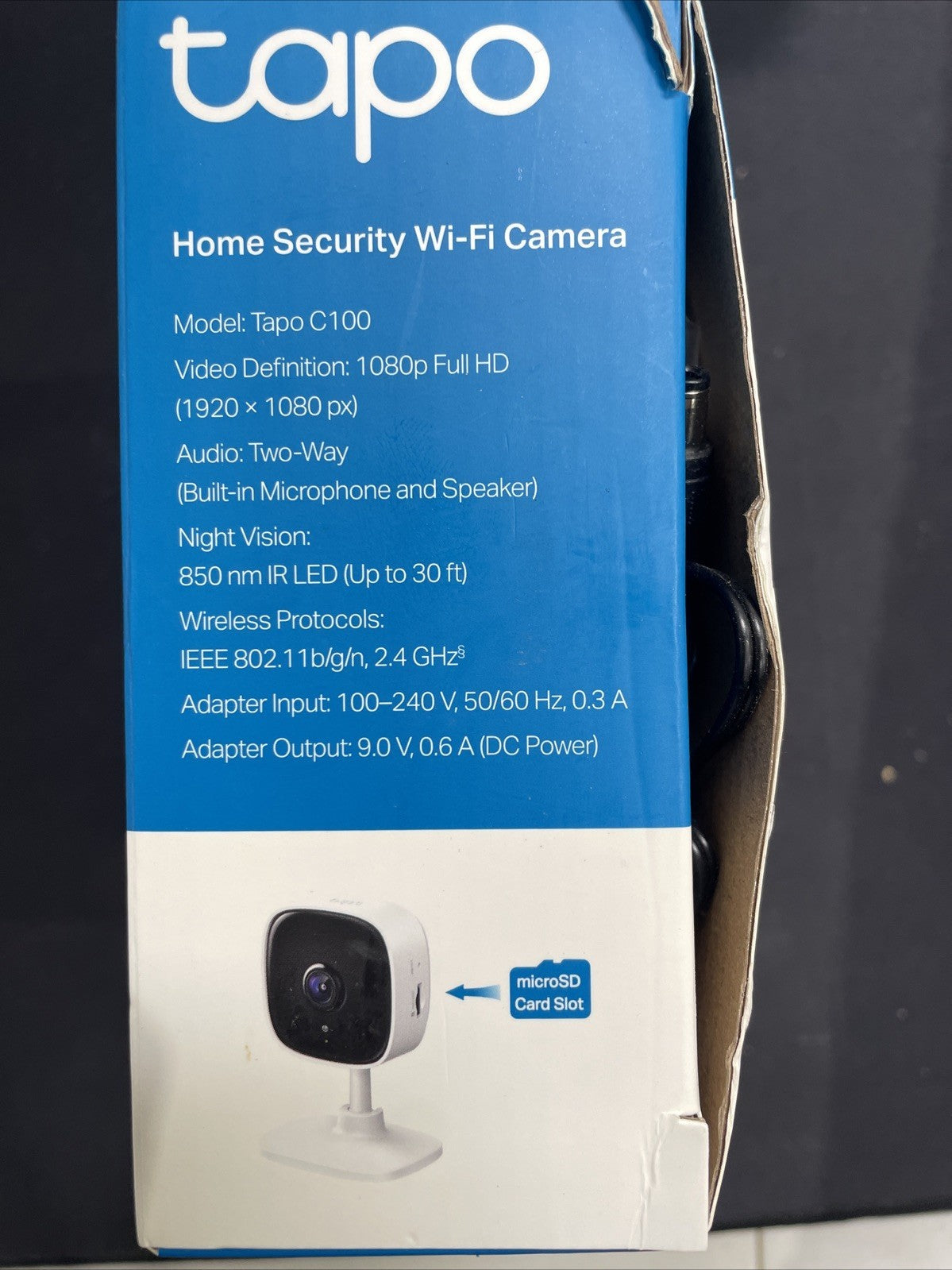 Tp-Link Tapo C100 Home Security Wi-Fi Camera, 1080P Full HD (OPEN BOX)
