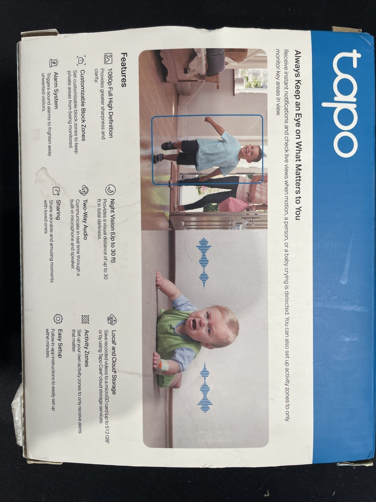 Tp-Link Tapo C100 Home Security Wi-Fi Camera, 1080P Full HD (OPEN BOX)