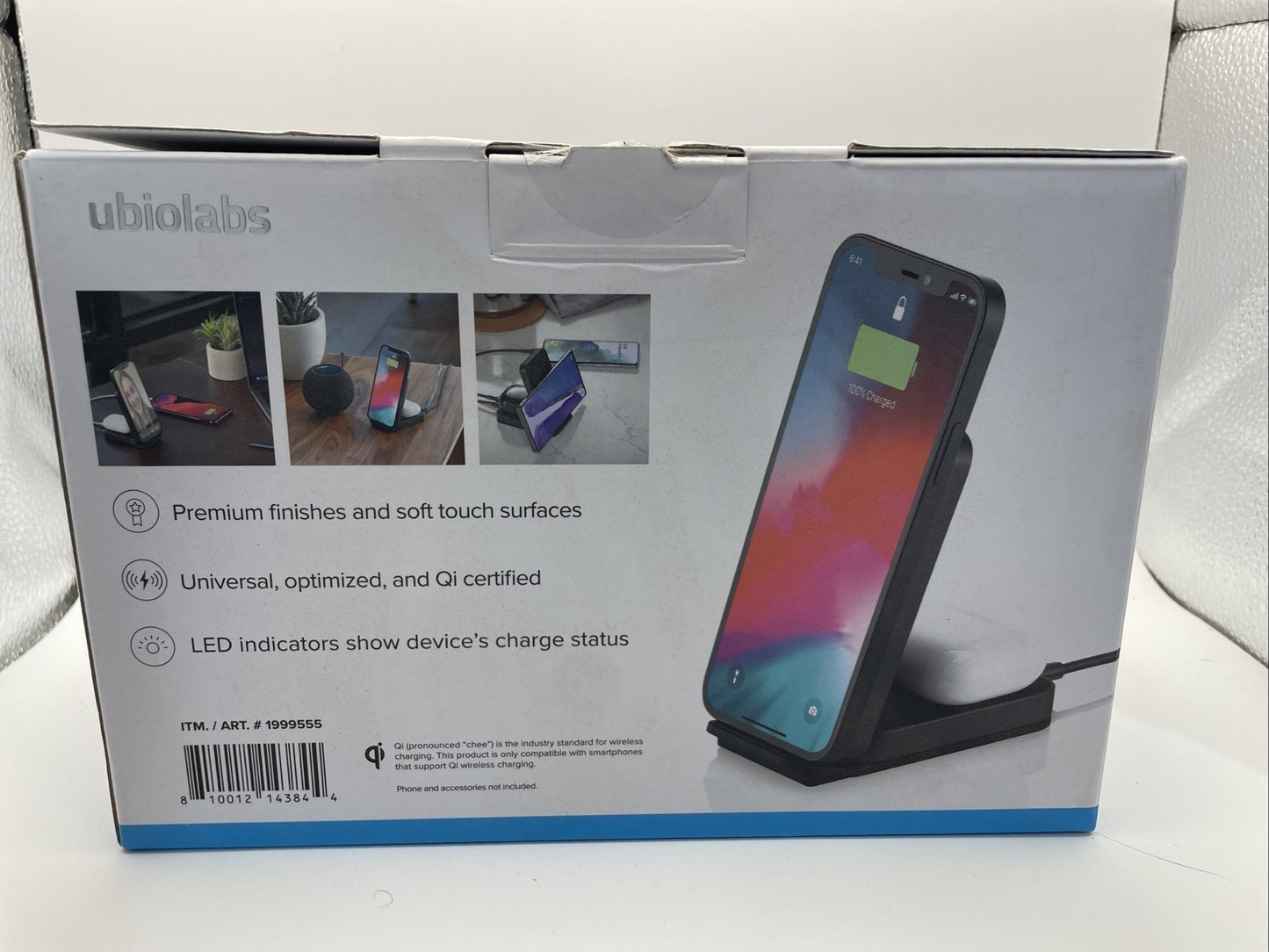 UbioLabs 2 in 1 Wireless Fast Charging Stand with 20W USB-C Power Delivery OPEN